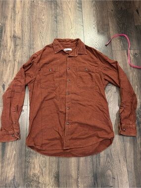 Sonoma Men's Medium Rust Orange Long-Sleeve Button-Down Shirt